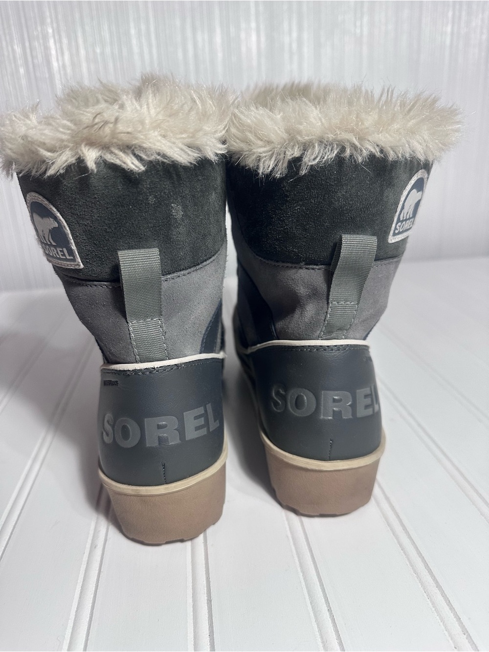 Sorel Tivoli II gray suede waterproof winter boots women’s 7 - Picture 7 of 10